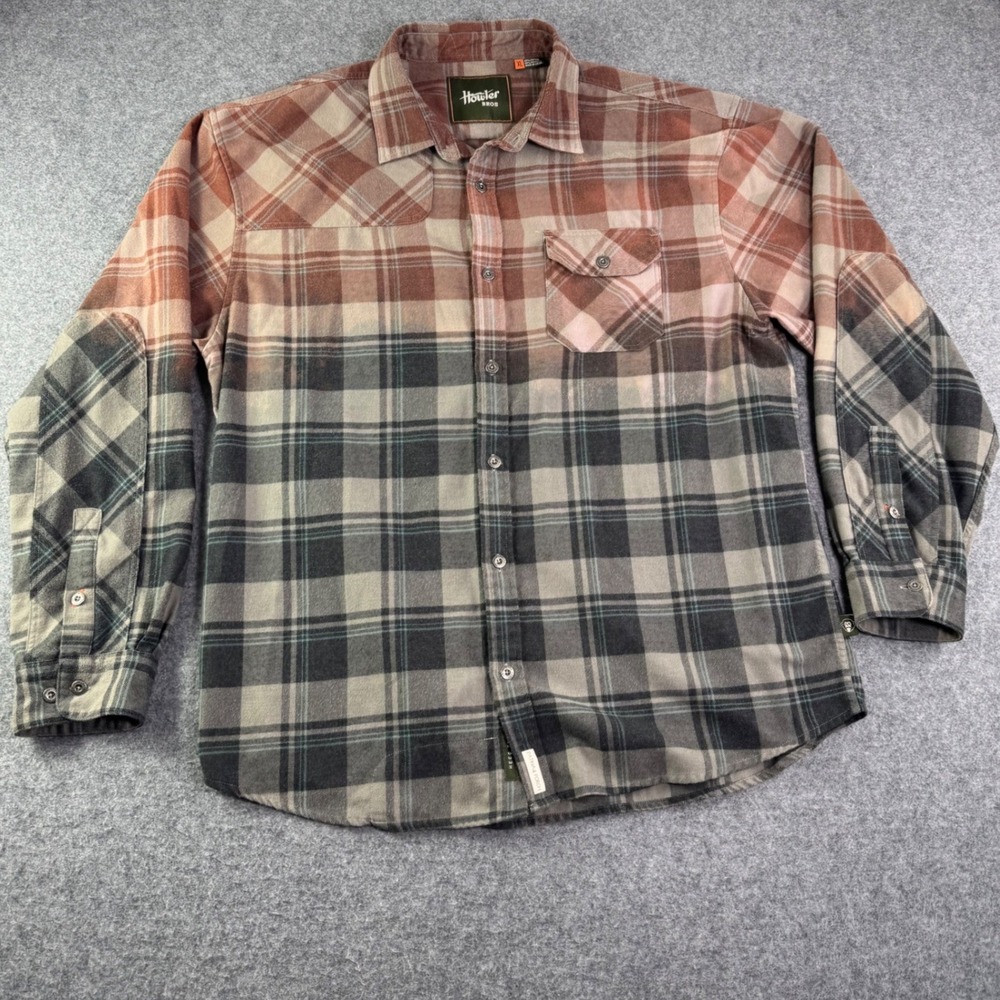 Howler Bros Patina'd Porch Mens XL Flannel Shirt Plaid Button Up